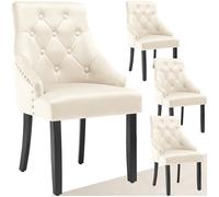 TecTake® Lot de 4 Chaise de Salle à Manger Moderne Fauteuil Salon Chaise Ergonomique Rembourrée Chaise Confortable Chaise Design Meuble Salon pour Salle à Manger, Salon, Coiffeuse, Chambre, Cuisine