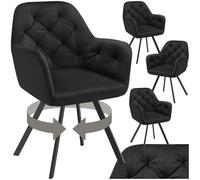 TecTake® Lot de 4 Chaise pivotante de Salle à Manger Moderne Fauteuil Salon Chaise Ergonomique Rembourrée Confortable Design Meuble Salon pour Salle à Manger, Salon, Coiffeuse, Chambre, Cuisine