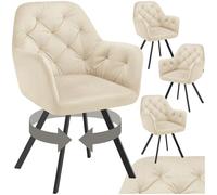 tectake® Lot de 4 Chaise pivotante de Salle à Manger Moderne Fauteuil salon Chaise Ergonomique Rembourrée Confortable Chaise Design Meuble salon pour Salle à manger, salon, coiffeuse, chambre, cuisine