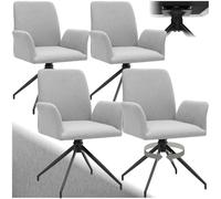 TecTake® Lot de 4 Chaise pivotante de Salle à Manger Moderne Fauteuil Salon Chaise Ergonomique Rembourrée & Confortable pour Salle à Manger, Salon, Coiffeuse, Dressing, Bureau, Chambre, Cuisine