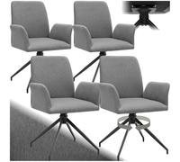 TecTake® Lot de 4 Chaise pivotante de Salle à Manger Moderne Fauteuil Salon Chaise Ergonomique Rembourrée & Confortable pour Salle à Manger, Salon, Coiffeuse, Dressing, Bureau, Chambre, Cuisine