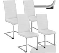 TecTake® Lot de 4 Chaises de Salle à Manger Moderne Chaise Ergonomique Rembourrée Confortable Chaise Design en Cuir synthétique Meuble Salon avec Pieds en Acier pour Salon, Coiffeuse, Chambre