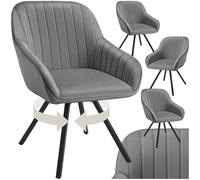 TecTake® Lot de 4 Chaises de Salle à Manger Pivotantes Modernes Fauteuil Salon Velours Chaise Rembourrée Confortable Chaise Design Meuble Salon pour Salle à Manger, Salon, Coiffeuse, Chambre, Cuisine