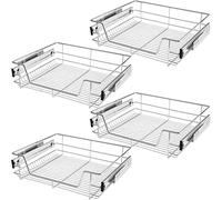 TecTake® Lot de 4 Panier de Rangement Coulissant en Inox pour Placard 60cm Tiroir coulissant idéal Organisateur cuisine, rangement sous evier, chambre, dressing, bureau, garde manger, cellier, maison