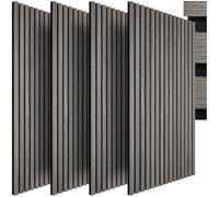 tectake® Lot de 4 Panneaux Acoustiques muraux et pour plafond, Panneaux acoustiques en Bois MDF, Feutre insonorisant, Panneau Mural decoratif pour Isolation phonique Chambre, Bureau, Studio de musique