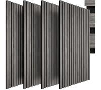 tectake® Lot de 4 panneaux acoustiques muraux et pour plafond, en Bois MDF, 120 x 60 x 2,1 cm par panneau mural decoratif pour isolation phonique Chambre, Bureau, Studio de musique Decoration murale