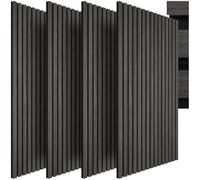tectake® Lot de 4 Panneaux Acoustiques muraux et pour plafond, Panneaux acoustiques en Bois MDF, Feutre insonorisant, Panneau Mural decoratif pour Isolation phonique Chambre, Bureau, Studio de musique