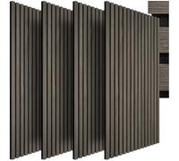tectake® Lot de 4 Panneaux Acoustiques muraux et pour plafond, Panneaux acoustiques en Bois MDF, Feutre insonorisant, Panneau Mural decoratif pour Isolation phonique Chambre, Bureau, Studio de musique