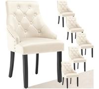 TecTake® Lot de 6 Chaise de Salle à Manger Moderne Fauteuil Salon Chaise Ergonomique Rembourrée Chaise Confortable Design Meuble pour Salle à Manger, Salon, Coiffeuse, Chambre, Cuisine