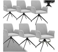 TecTake® Lot de 6 Chaise pivotante de Salle à Manger Moderne Fauteuil Salon Chaise Ergonomique Rembourrée & Confortable pour Salle à Manger, Salon, Coiffeuse, Dressing, Bureau, Chambre, Cuisine