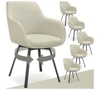 tectake® Lot de 6 Chaise pivotante de Salle à Manger Moderne Fauteuil salon Chaise Ergonomique Rembourrée Confortable Chaise Design Meuble salon pour Salle à manger, salon, coiffeuse, chambre, cuisine