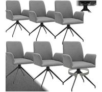TecTake® Lot de 6 Chaise pivotante de Salle à Manger Moderne Fauteuil Salon Chaise Ergonomique Rembourrée & Confortable pour Salle à Manger, Salon, Coiffeuse, Dressing, Bureau, Chambre, Cuisine