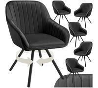 tectake® Lot de 6 Chaises de Salle à Manger Pivotantes Modernes Fauteuil Salon Velours Chaise Rembourrée Confortable Chaise Design Meuble Salon pour Salle à Manger, Salon, Coiffeuse, Chambre, Cuisine