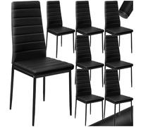 TecTake® Lot de 8 Chaises de Salle à Manger Moderne Chaise Ergonomique Rembourrée Confortable Chaise Design en Cuir synthétique Meuble Salon avec Pieds en Acier pour Salon, Coiffeuse, Chambre
