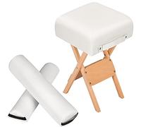 tectake® Lot de Tabouret & 2 Coussin de massage de Table de Massage pour Massage cervicales et cou Massage nuque Massage genoux Massage dos Massage pieds Coussin de positionnement Rouleau de massage