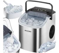 Bac à glaçons - TECTAKE - Machine à glaçons ARCTIC en acier avec réservoir d'eau de 1,2 L avec 2 tailles de glaçons - Argent