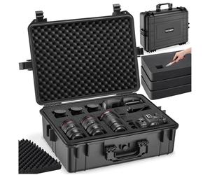 tectake® Malette de Protection, Inserts Mousse pour Appareil Photo, caméra & Accessoires ou Outils, Boite étanche, Valise étanche avec poignée & Serrure 4 Points, Résistante aux Chocs & Eau