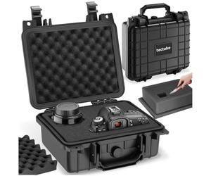 tectake® Malette de Protection, Inserts Mousse pour Appareil Photo, caméra & Accessoires, Outils, 26,5x28x12,5 cm Boite étanche, Valise étanche avec poignée, Résistante aux Chocs & Eau