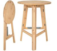 tectake® Mange Debout en Bois Table Haute Pliable Polyvalente Robuste et Stable Petite Table de Jardin Mariage Anniversaire Bapteme Barbecue Bar Exterieur Ø79 cm Hauteur 110 cm