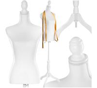 TecTake Buste de femme mannequin de couture | Réglable en hauteur : 133 - 168 cm (blanc | no. 402566)