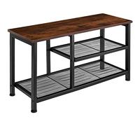 TecTake® Meuble Chaussures Pratique 80 x 30 x 45,5 cm, Rangement Chaussure 3 étagères grillagées, Style Industriel, Meuble Chaussure Etagere Rangement Chaussures Dressing Chambre, Bois foncé