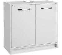 tectake® Meuble sous Lavabo Moderne de Salle de Bain - 63 x 31 x 55 cm - 2 Portes - Armoire de Rangement pour Toilette, Vasque et Évier