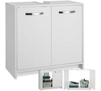 TecTake® Meuble Sous Lavabo Moderne de Salle de Bain - 63 x 31 x 55 cm - 2 Portes - Armoire de Rangement pour Toilette, Vasque et Évier