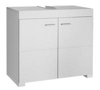 Meuble de salle de bain - TECTAKE - Meuble de lavabo IDRIS avec 2 compartiments et 35 kg de capacité - Blanc