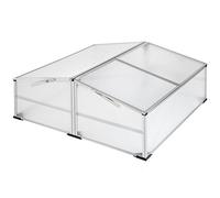 tectake® Mini Serre de Jardin Châssis en Aluminium Plaques Alvéolaires pour Potager Exterieur, Serre de Jardin pour Hivernage et semis Jardinage 102 x 102 x 41 / 31 cm