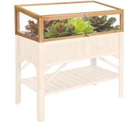 TecTake® Mini Serre de Jardin Châssis en Bois et Polycarbonate pour Potager Exterieur surélevé, Serre de Jardin pour Hivernage Serre à semis Jardinage 115 x 53 x 34 cm
