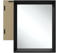 tectake® Miroir Mural rectangulaire avec Cadre Noir en Plastique 40,6x50,8cm Miroir Design Moderne Style Industriel pour Décoration Chambre Salon Entrée Salle de Bain Dressing Coiffeuse Maison