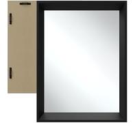 TecTake® Miroir Mural rectangulaire avec Cadre Noir en Plastique 50x70cm Miroir Design Moderne Miroir Industriel pour Décoration Chambre Salon Entrée Salle de Bain Dressing Couloir Coiffeuse Maison
