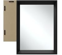 TecTake® Miroir Mural rectangulaire avec Cadre Noir en Plastique 50x70cm Miroir Design Moderne Miroir Industriel pour Décoration Chambre Salon Entrée Salle de Bain Dressing Couloir Coiffeuse Maison