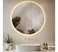 tectake® Miroir Salle de Bain Rond éclairage LED intégré, Miroir Coiffeuse à LED, 3 Couleurs de lumière réglables, Fonction mémoire, Anti-buée, Idéal Salle de Bain, Coiffeuse, Makeup Mirror, Ø 80 cm