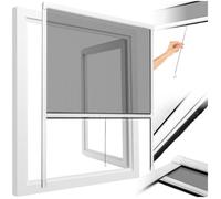 MOUSTIQUAIRE DE PORTE - TECTAKE - Moustiquaire de Fenêtre enroulable et ajustable en Aluminium 110 cm x 5 cm x 160 cm - Gris