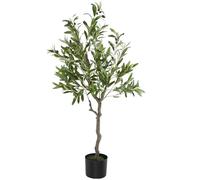 TecTake® Olivier Artificiel 120cm Plante Artificielle Fausse Plante Interieur Arbre Vert Arbre Artificiel Décoration Maison idéal pour Décoration Salon Chambre Cuisine Dressing Chambre Enfant Bureau