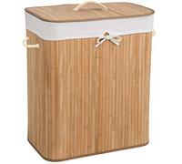 tectake® Panier à linge Corbeille a linge en Bambou Panier rangement Pliable & Sac à Linge Amovible pour linge sale Bac de rangement Organisateur salle de bain chambre Panière à linge Buanderie 100L