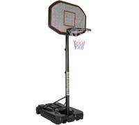 Tectake Panier De Basket Réglable En Hauteur Sur Pied Avec Roulettes 108 Cm X 125 Cm X 360 Cm Noir Noir