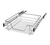 TecTake® Panier de Rangement Coulissant en Inox pour Placard 50cm Tiroir coulissant idéal Organisateur cuisine, rangement sous evier, chambre, dressing, bureau, garde manger, cellier, maison