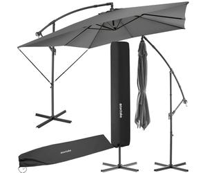 tectake® Parasol de Jardin Exterieur Parasol déporté à manivelle 2,5x2,5m, Inclinable, Protection UV 50+ Résistant au vent, Housse de protection incluse, Salon de jardin
