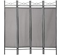 tectake® Paravent 180 x 160 cm, Separateur de Pieces, 4 Panneaux en Polyester, Paravent Interieur, Modulable en 2-3-4 Parties Cloison de Separation Interieur Claustra intérieur Cloison Amovible, Gris