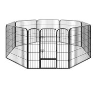 tectake® Parc pour Chien et Petits Animaux Modulable & Pliable Enclos pour Chat extérieur Parc Chiot Cloture Anti Fugue Chien Grillage sans Toit, Portes avec Double verrou