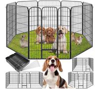 tectake® Parc pour Chien et Petits Animaux Modulable & Pliable Enclos pour Chat extérieur Parc Chiot Cloture Anti Fugue Chien Grillage sans Toit, Portes avec Double verrou
