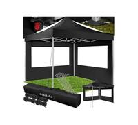 TECTAKE Pavillon de jardin 3 x 3 m avec cadre en aluminium noir