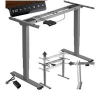 tectake® Pied de table de bureau réglable en hauteur électrique Bureau assis debout 110-168 x 60 x 60-125 cm max. 100kg Bureau ergonomique Bureau ordinateur Pied de Bureau Teletravail Table de travail