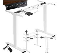 tectake® Pied de table de bureau réglable en hauteur électrique Bureau assis debout 110-168 x 60 x 60-125 cm max. 100kg Bureau ergonomique Bureau ordinateur Pied de Bureau Teletravail Table de travail