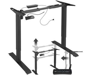 tectake® Pied de Table de Bureau réglable en Hauteur électrique en Acier pour Bureau Assis Debout 85-129 x 65 x 71-121 cm Fonction Mémoire Bureau Ordinateur Pied de Bureau, Charge Max. 70 Kg