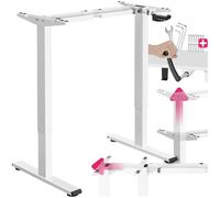 TecTake® Pieds de Table de Bureau réglable en Hauteur en Acier pour Bureau Assis Debout 84-129 x 60 x 71-121 cm Bureau Ergonomique Bureau Ordinateur Pied de Bureau Teletravail Table de Travail