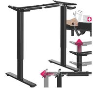 TecTake® Pieds de Table de Bureau réglable en Hauteur en Acier pour Bureau Assis Debout 84-129 x 60 x 71-121 cm Bureau Ergonomique Bureau Ordinateur Pied de Bureau Teletravail Table de Travail