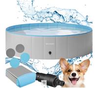 tectake® Piscine pour Chien Piscines a Balle Piscine autoportée Pliable Ø120cm Jeu Exterieur & intérieur pour Chien & Chat Jouet pour Chiens Jeux d'eau Jardin Salon